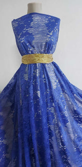 Dantela Albastra Model Floral Discret/ Accentuat DAN1029